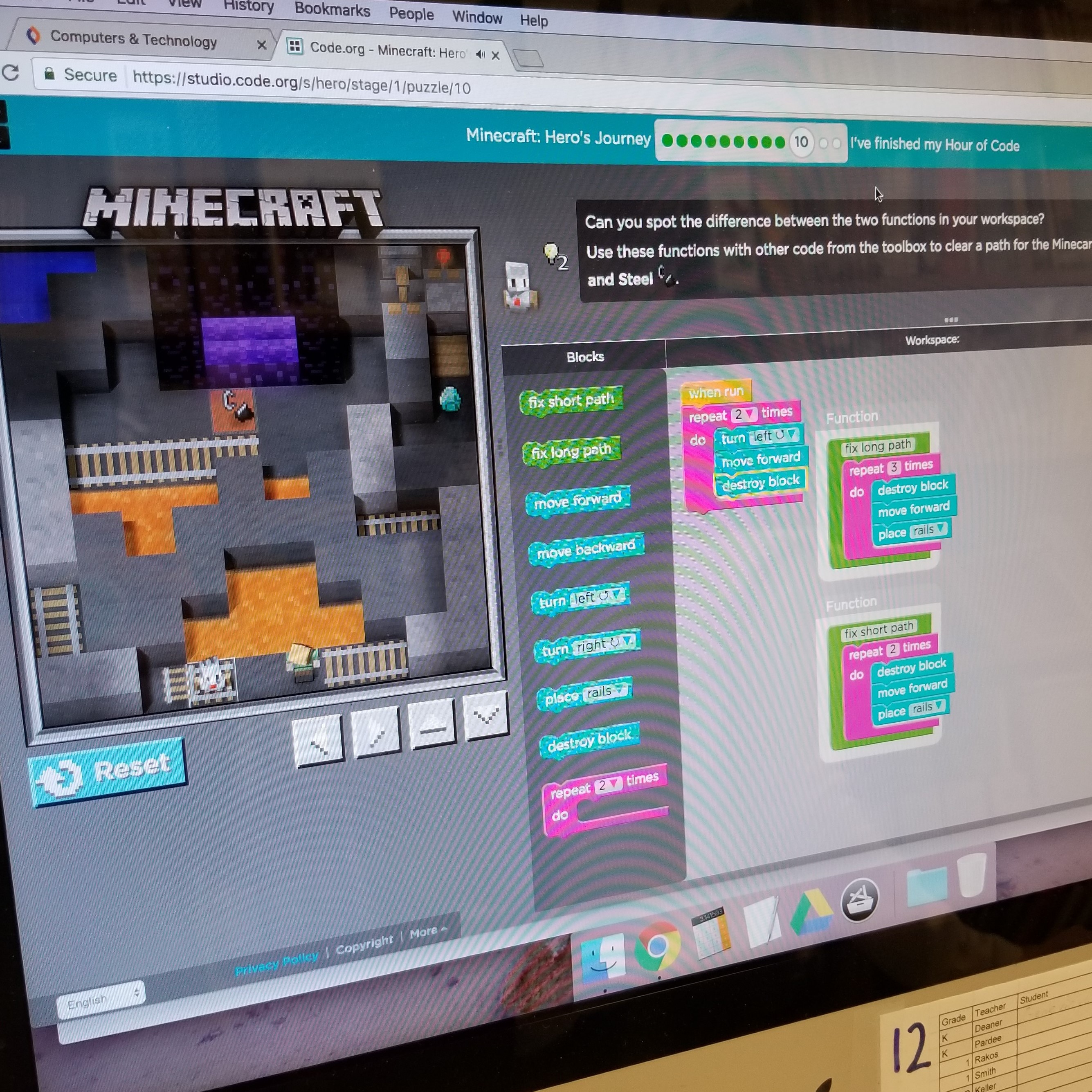 Minecraft coding game
