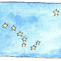 watercolor of the alaska state flag