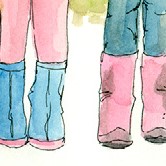 watercolor of winter boots